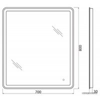 Зеркало с подсветкой  BelBagno SPC-MAR-700-800-LED-TCH-WARM