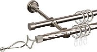 

Карниз для штор АС ФОРОС Grace D16K/16Г + наконечники Волна (1.4м, сатин)