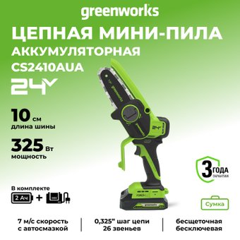 Аккумуляторная пила Greenworks CS2410AUA (с 1-им АКБ)
