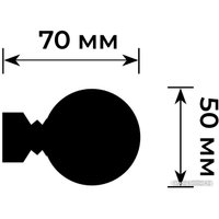 Наконечник для карниза Lm Decor YF059 Шар большой 25мм (черный матовый)