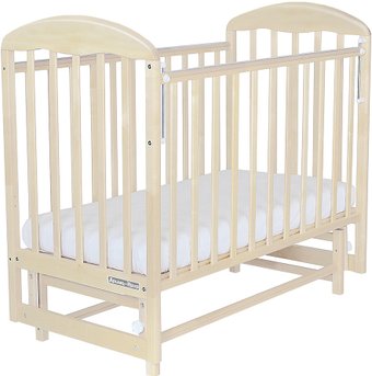 Классическая детская кроватка Альма-Няня Венеция маятник, автостенка (береза снежная)