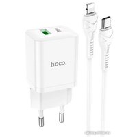 Сетевое зарядное Hoco N28 Lightning (белый)