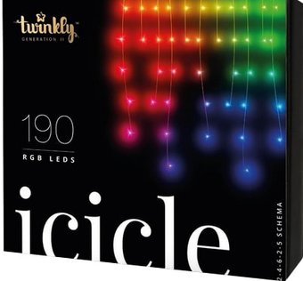 Гирлянда бахрома Twinkly Icicle 190 LEDs Multicolor
