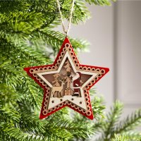 Елочная игрушка Luazon Lighting Красная звезда с Дедом Морозом 6117363