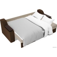 Диван Лига диванов Сенатор 102751 (микровельвет, бежевый/коричневый)