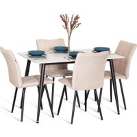 Стул TetChair Bari LT флок (бежевый/черный)