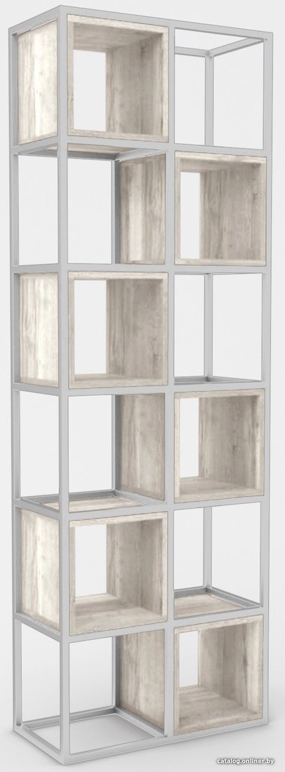 Стеллаж Hype Mebel Грос-2 70x210 (белый/древесина белая)