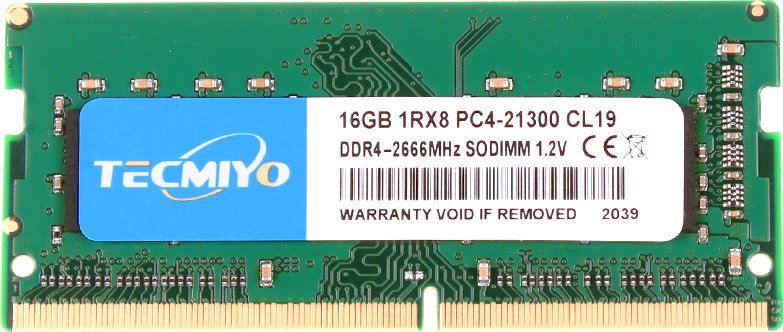 

Оперативная память Tecmiyo 16ГБ DDR4 SODIMM 2666 МГц 16G1RPC4-21300S-G0