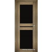 Межкомнатная дверь Юни Амати 19 (ч) 60x200 (дуб шале-натуральный/черное стекло)