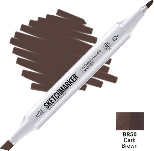 

Маркер художественный Sketchmarker Двусторонний BR50 SM-BR50 (коричневый темный)