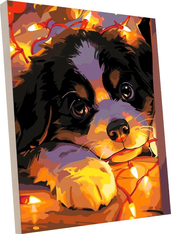 

Картина по номерам PaintLine Пес с гирляндой PL-00378