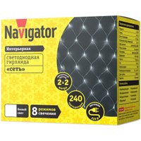 Гирлянда световая сетка Navigator NGF-N01-240CW-12-2x2m-230-TR-IP20