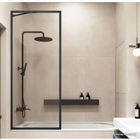 Стеклянная шторка для ванны Veconi 90x150 PL85B-90-01-C7 (стекло прозрачное/черный) в Бресте