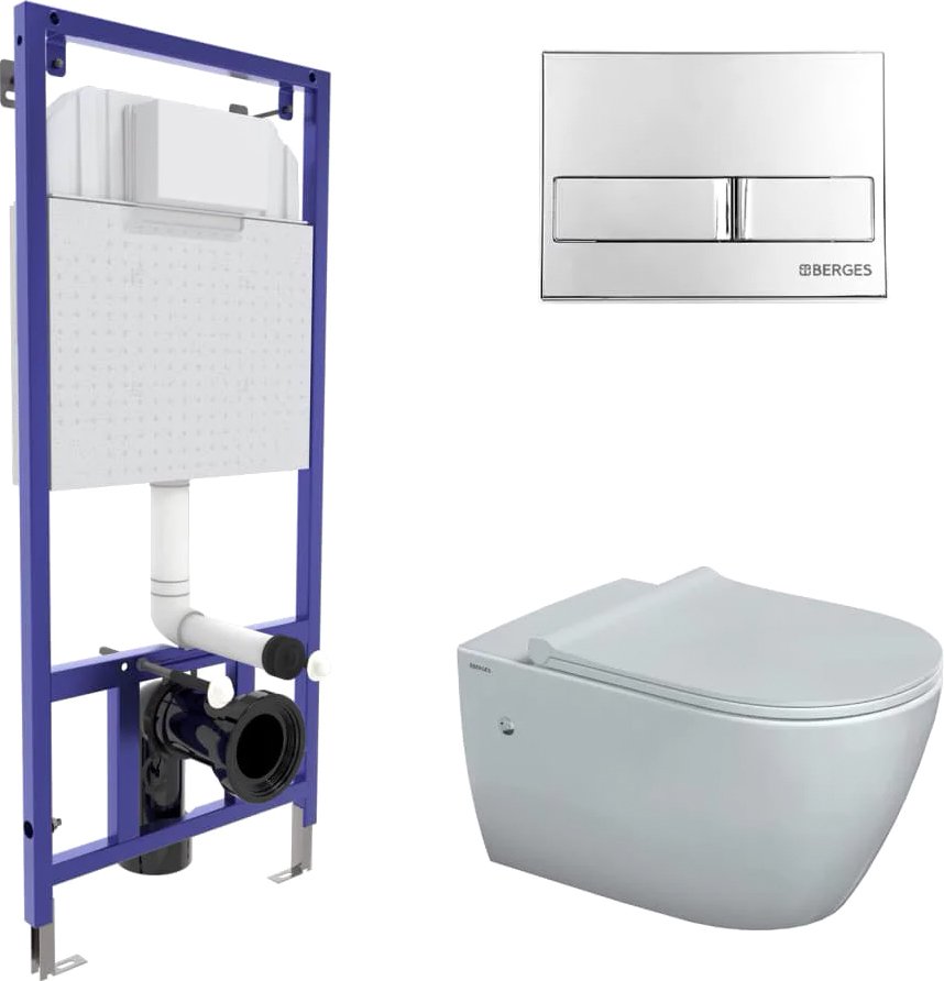 

Унитаз подвесной Berges Wasserhaus Mascon Rimless + Toma Slim SO + Novum525 + L3 043216