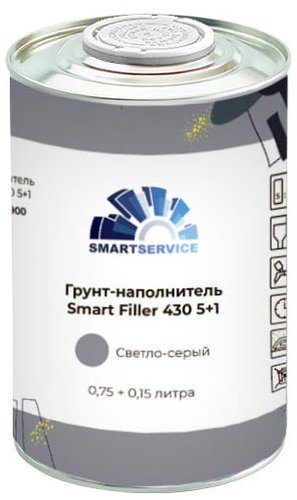 Автомобильный грунт SmartService Грунт Filler 430 5+1 с отвердителем 0.9л (светло-серый)