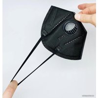 Респиратор-полумаска 3D Mask Респиратор KN95 FFP2 с клапаном выдоха (черный, 1 шт)