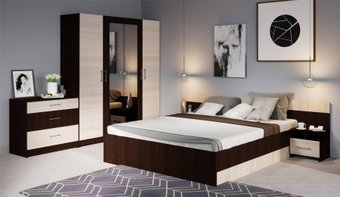 Комплект мебели для спальни Империал Алёна 4 (венге/дуб молочный)