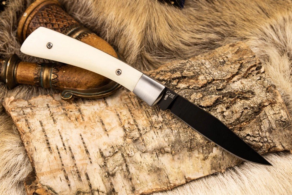 

Складной нож Kizlyar Supreme Gent D2 Bone Black Titanium