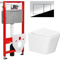 Унитаз подвесной Lauter Square 214903 + TECE Kit 9400412 с кнопкой (хром)