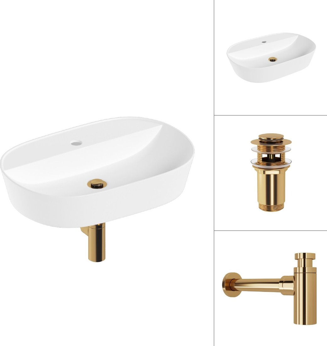 

Умывальник Lauter 21460-60 + клапан 21190G + сифон 21635G (золото)