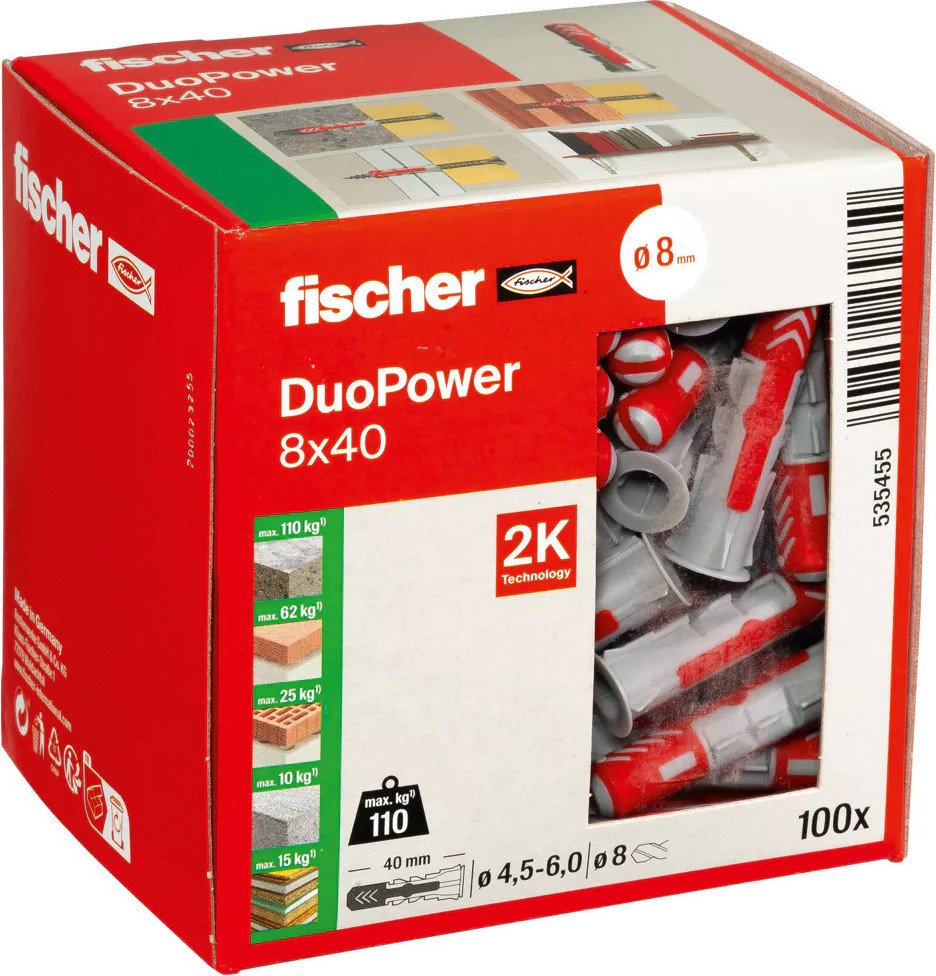 

Дюбель универсальный Fischer DuoPower 8 x 40 535455 (100 шт)