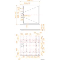 Душевой поддон RGW TUS-W 90x90