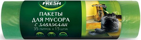 

Пакеты для мусора Master Fresh С завязками 35 л (15 шт)