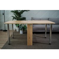 Стол-книга Stoloff Мечта 1600x850 (дуб сонома, опоры вкручиваемые, углы закругленные с роликами и ручками)