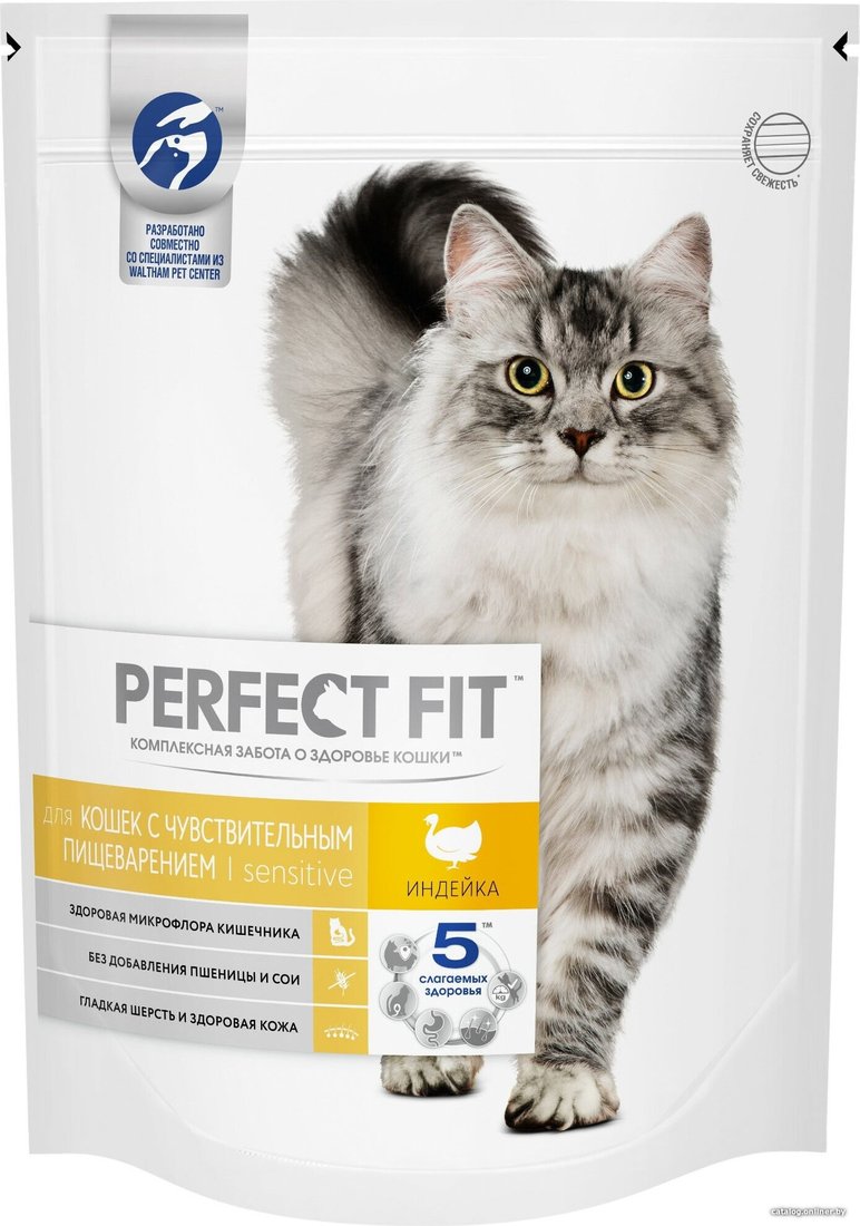 Сухой корм для кошек Perfect Fit Sensitive для кошек с чувствительным пищеварением с индейкой 650 г