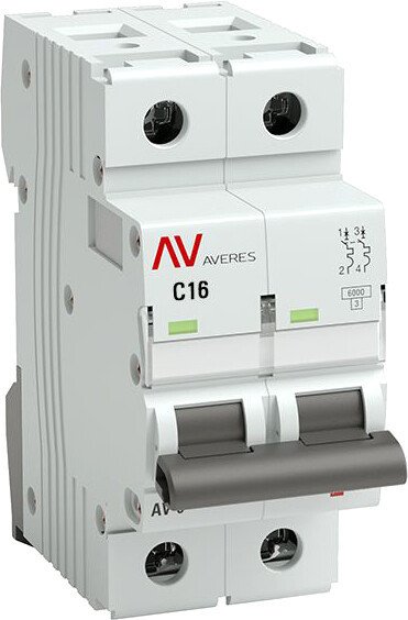 

Выключатель автоматический EKF Averes AV-6 2P 16A (C) 6kA mcb6-2-16C-av