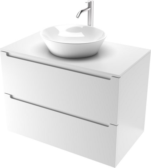 ЗОВ Тумба с умывальником Дион 70 D70LWP0M9003MKV5 + Oliveeka Flow F70W (белый матовый)