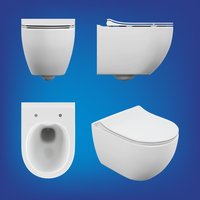 Унитаз подвесной Cersanit Brasko Slim 64824 + Aqua M 40 68177 с кнопкой Corner 64077 (кнопка белый)