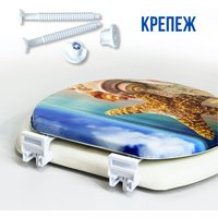 Сиденье для унитаза Еврокомфорт Морское дно 103-311-01В10 (мягкое)