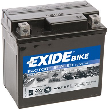 

Мотоциклетный аккумулятор Exide AGM12-5 (4 А·ч)