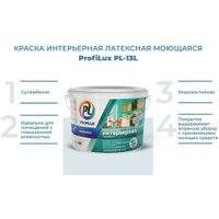 Краска Profilux ВД PL- 13L. База 1 (14 кг, супербелый)