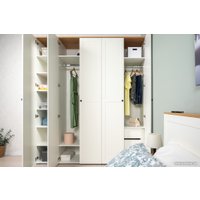 Шкаф распашной Mobi Остин 13.336.03 (белый PE шагрень/дуб золотой craft/белая шагрень 4101 ПВХ)