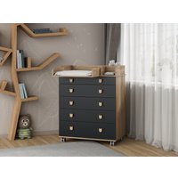 Детский комод Incanto Мишка с органайзером 800/5 PK-0060/05 (дуб/графит)
