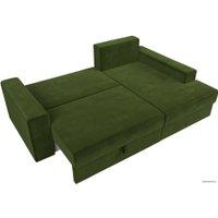 Угловой диван Mebelico Майами 15 114901 (правый, микровельвет, зеленый)
