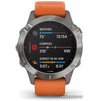 Умные часы Garmin Fenix 6 Sapphire (титановый/оранжевый) в Лиде