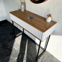 Консольный стол Shtabe Royal 5011 эко (белый/дуб кантри золотой/черный)