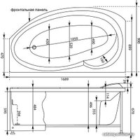 Ванна Aquanet Jersey 170x90 L (с каркасом)