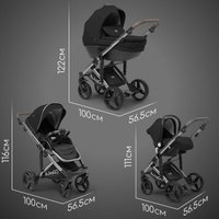 Универсальная коляска Bubago Rosano BG 164-4 (3 в 1, черный)