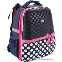 Школьный рюкзак Mike&Mar Бантик (темно-синий/белый горох/малиновый кант)