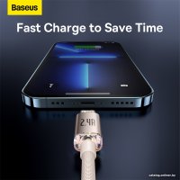 Кабель Baseus Crystal Shine USB Type-A - Lightning (2 м, розовый)