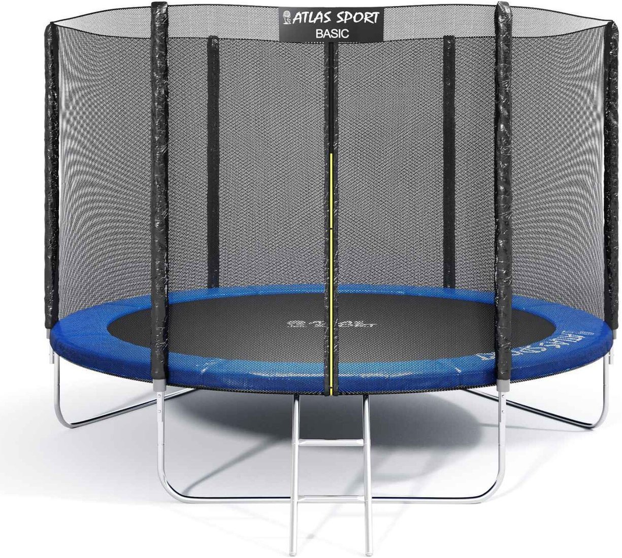 

Батут Atlas Sport 252 см - 8ft Basic (с лестницей, внешняя сетка, синий)