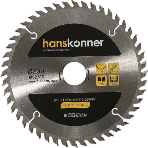 

Пильный диск Hanskonner H9022-200-32/30-48