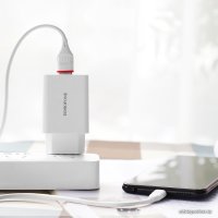 Сетевое зарядное Borofone BA21A microUSB (белый)