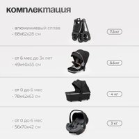 Универсальная коляска Tomix Adele 3 в 1 S760/3 (черный)
