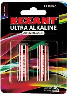 

Батарейка Rexant AAA/LR03 2шт 30-1010