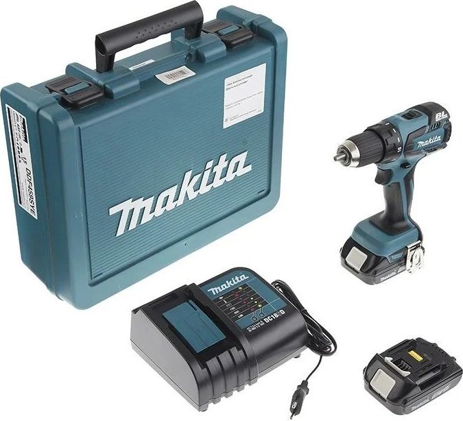 

Дрель-шуруповерт Makita DDF459SYE (с 2-мя АКБ 1.5 Ah, кейс)